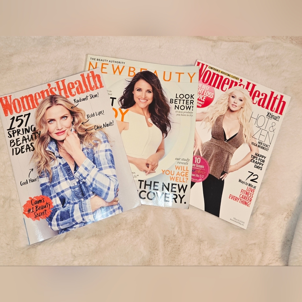 Set of 4 Women's Health & Beauty Magazines - Great Condition.